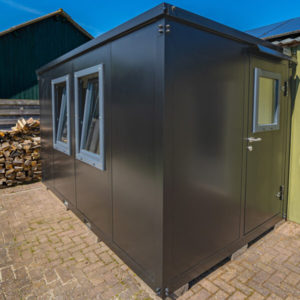 Container per ufficio nero 4 x 2 metri